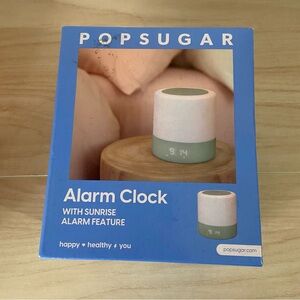 POPSUGAR Alarm Clock Sunrise Adjustable Volume Snooze Mode 3 Natural Sounds Chic